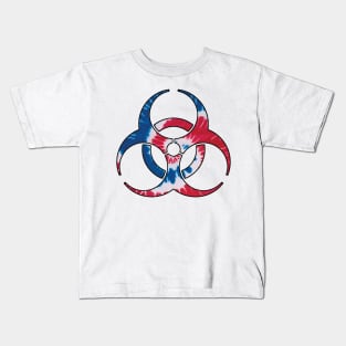 Red, White & Blue Biohazard Kids T-Shirt